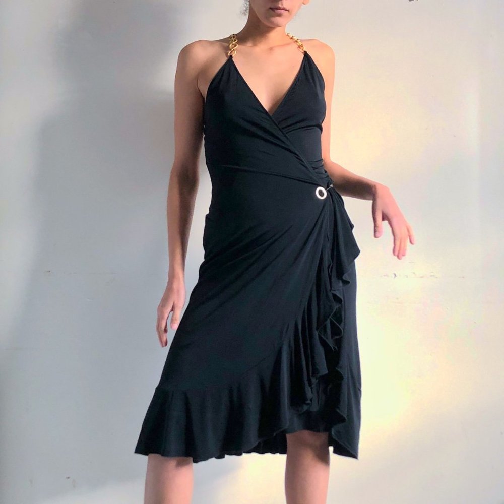 Roberto Cavalli wrap midi dress